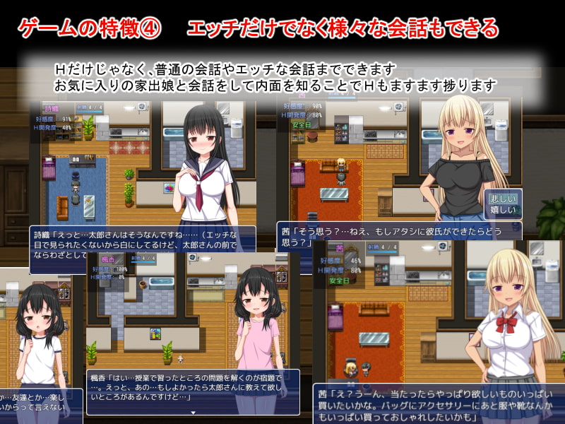[SLG/日文][纯爱/萝莉/援交/后宫/处女]いえで荘～家出娘とハーレム性活+全回想存档 SLG 第6张